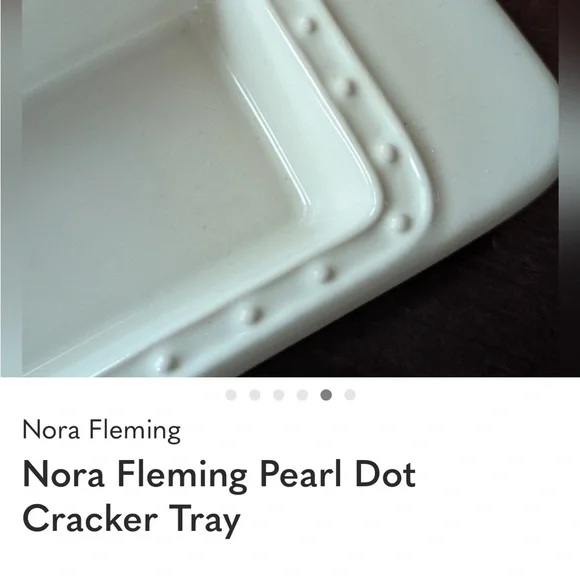Nora Fleming Cream Pearl Dot serving Tray - Picture 4 of 12